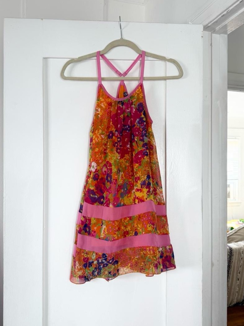 ✧ y2k nyc floral chiffon mini dress ✧